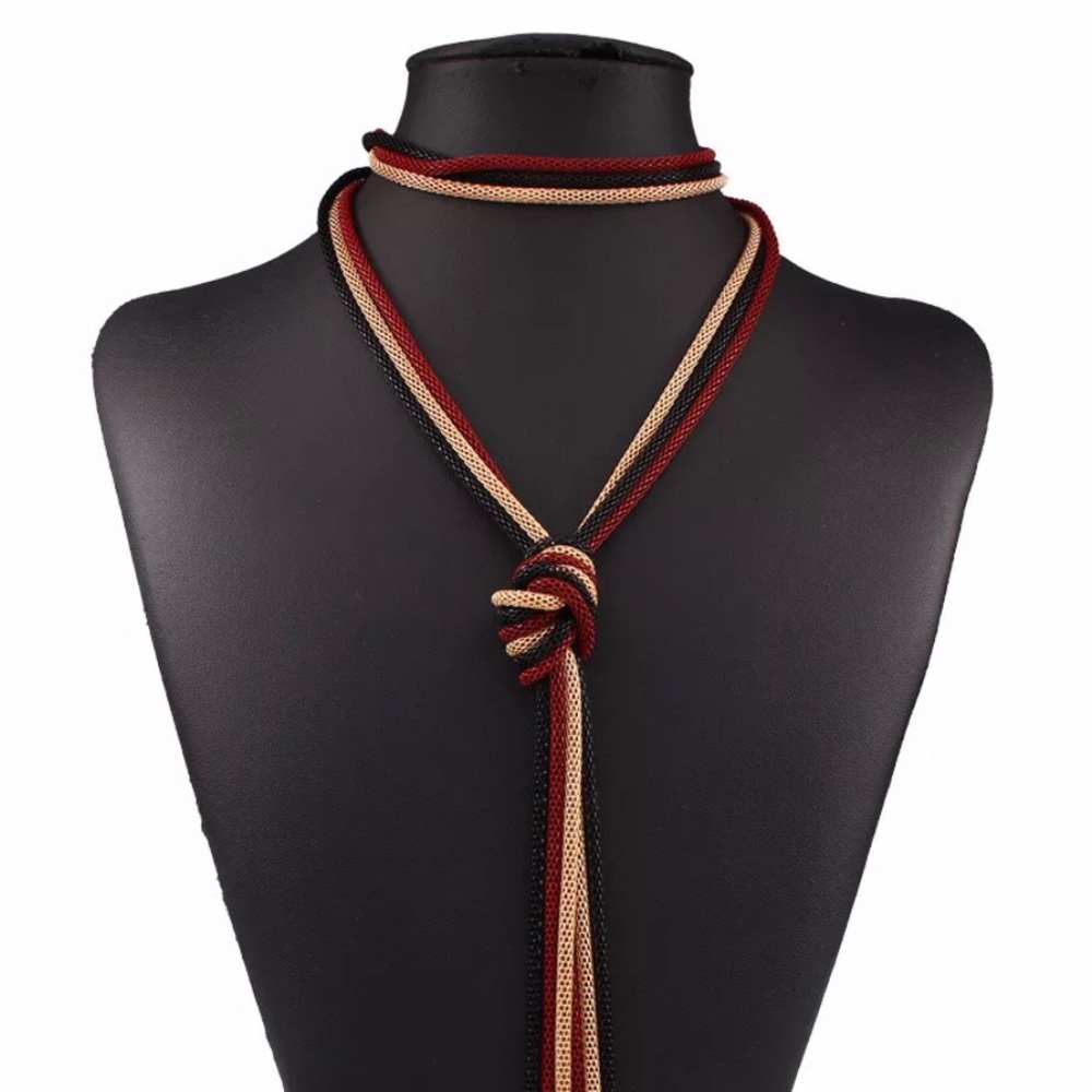 3 Strand Multi Color Snake Chain Necklace